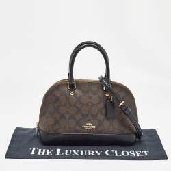 Coach Brown Signature Coated Canvas and Leather Sierra Satchel