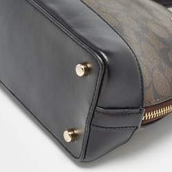 Coach Brown Signature Coated Canvas and Leather Sierra Satchel