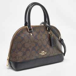Coach Brown Signature Coated Canvas and Leather Sierra Satchel