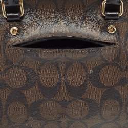 Coach Brown Signature Coated Canvas and Leather Sierra Satchel