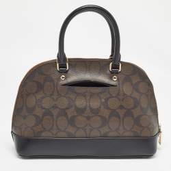 Coach Brown Signature Coated Canvas and Leather Sierra Satchel