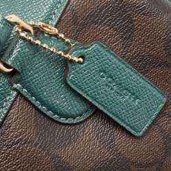 Coach Green/Brown Signature Coated Canvas and Leather Mini Bennett Satchel