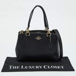 Coach Black Leather Mini Christie Carryall Satchel