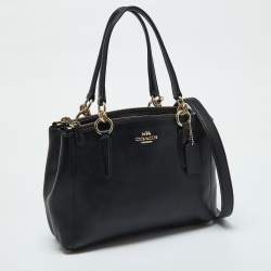 Coach Black Leather Mini Christie Carryall Satchel