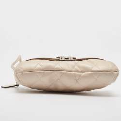 Coach Beige Quilted Leather Push Lock Crossbody Bag