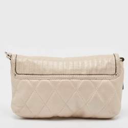 Coach Beige Quilted Leather Push Lock Crossbody Bag