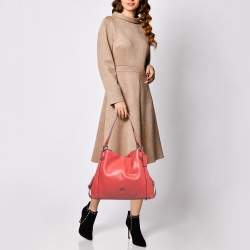 Pre Owned Coach Red Leather Edie 31 Shoulder Bag