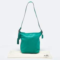 Coach Green Leather Legacy Tassel Bucket Bag