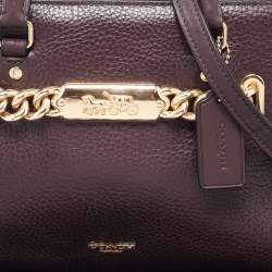Pre Owned Coach Burgundy Leather Swagger Blake Carryall 25 Tote