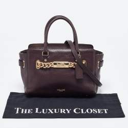 Pre Owned Coach Burgundy Leather Swagger Blake Carryall 25 Tote
