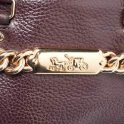Pre Owned Coach Burgundy Leather Swagger Blake Carryall 25 Tote