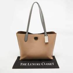 Coach Beige/Grey Leather Willow Tote