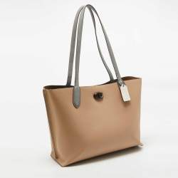 Coach Beige/Grey Leather Willow Tote