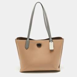 Coach Beige/Grey Leather Willow Tote