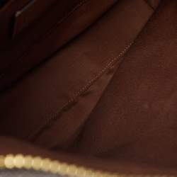 Pre Owned Coach Brown/Beige Signature Coated Canvas Abby Duffle Shoulder Bag