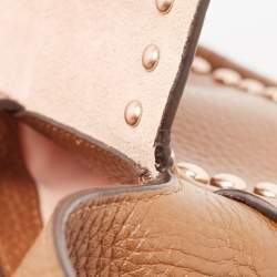 Pre Owned Coach Brown Leather Rivets Dakotah Crossbody Bag