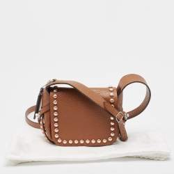 Pre Owned Coach Brown Leather Rivets Dakotah Crossbody Bag