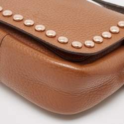 Pre Owned Coach Brown Leather Rivets Dakotah Crossbody Bag