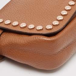 Pre Owned Coach Brown Leather Rivets Dakotah Crossbody Bag