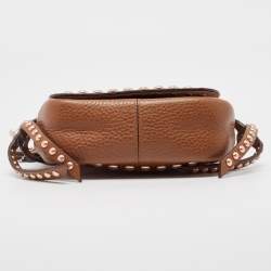 Pre Owned Coach Brown Leather Rivets Dakotah Crossbody Bag