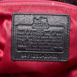 Coach Black Signature Canvas and Lizard Embossed Leather Mia Tote