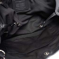 Pre Owned Coach Black Signature Canvas and Leather Lexy Bag