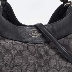 Pre Owned Coach Black Signature Canvas and Leather Lexy Bag