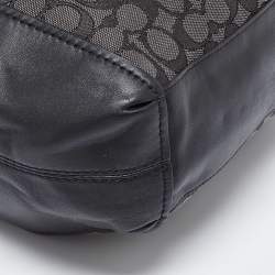 Pre Owned Coach Black Signature Canvas and Leather Lexy Bag