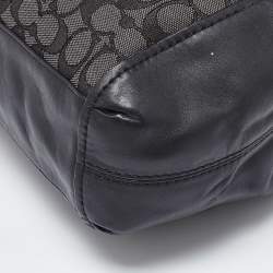 Pre Owned Coach Black Signature Canvas and Leather Lexy Bag