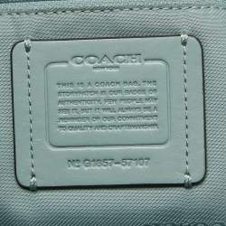Pre Owned Coach Light Blue Leather Turnlock Chain Tote