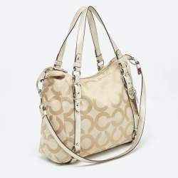 Coach Beige Signature Canvas Shoulder Bag