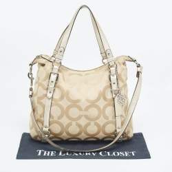 Coach Beige Signature Canvas Shoulder Bag