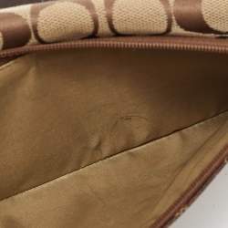 Coach Beige/Brown Signature Canvas and Leather Continental Wallet