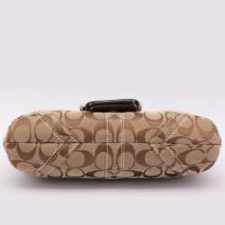 Pre Owned Coach Beige/Brown Signature Canvas Soho Vintage Flap Shoulder Bag