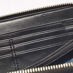 Coach Black Leather Buckle Zip Continental Wallet