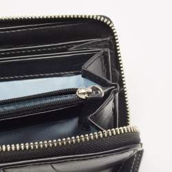 Coach Black Leather Buckle Zip Continental Wallet