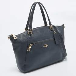 Pre Owned Coach Navy Blue Leather Prairie Satchel