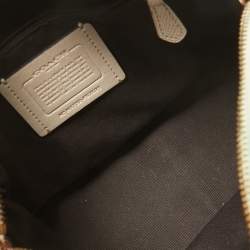 Pre Owned Coach Light Beige Leather Mini Bennett Satchel