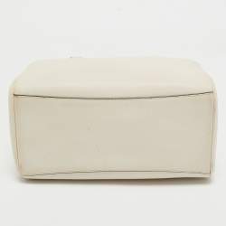 Pre Owned Coach Light Beige Leather Mini Bennett Satchel