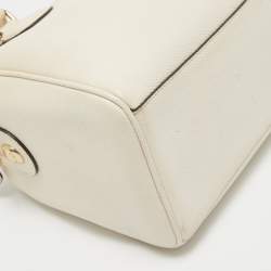 Pre Owned Coach Light Beige Leather Mini Bennett Satchel