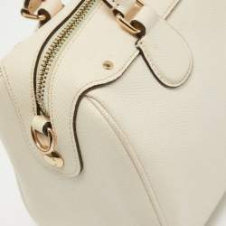 Pre Owned Coach Light Beige Leather Mini Bennett Satchel