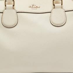 Pre Owned Coach Light Beige Leather Mini Bennett Satchel