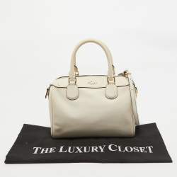 Pre Owned Coach Light Beige Leather Mini Bennett Satchel