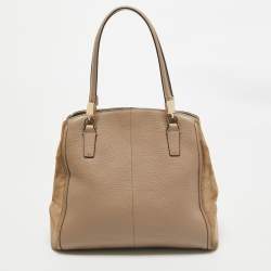 Coach Beige Leather and Suede Minetta Satchel