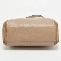 Coach Beige Leather and Suede Minetta Satchel