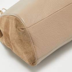 Coach Beige Leather and Suede Minetta Satchel