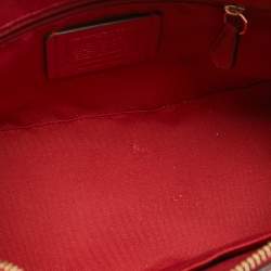 Coach Red/Brown Signature Coated Canvas Rowan Boston Bag