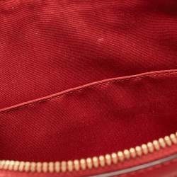 Coach Red/Brown Signature Coated Canvas Rowan Boston Bag