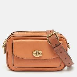 Pre Owned Coach Brick Brown Leather Willow Camera Bag