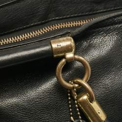 Pre Owned Coach Black Leather Madison Pinnacle Carrie Satchel